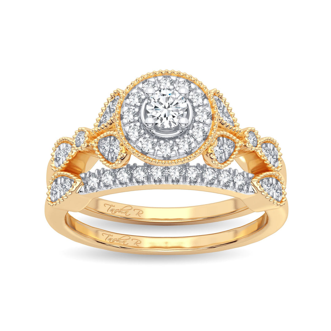 14K Yellow Gold Lab Diamond Bridal Ring - Timeless Elegance