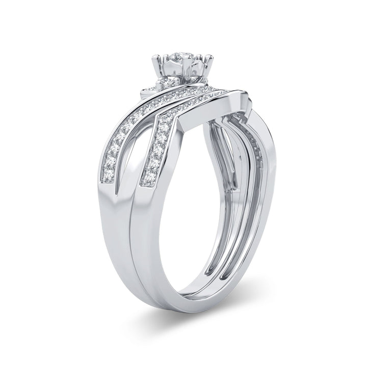 Elegant 14K White Gold 0.33CT Lab Diamond Engagement Ring