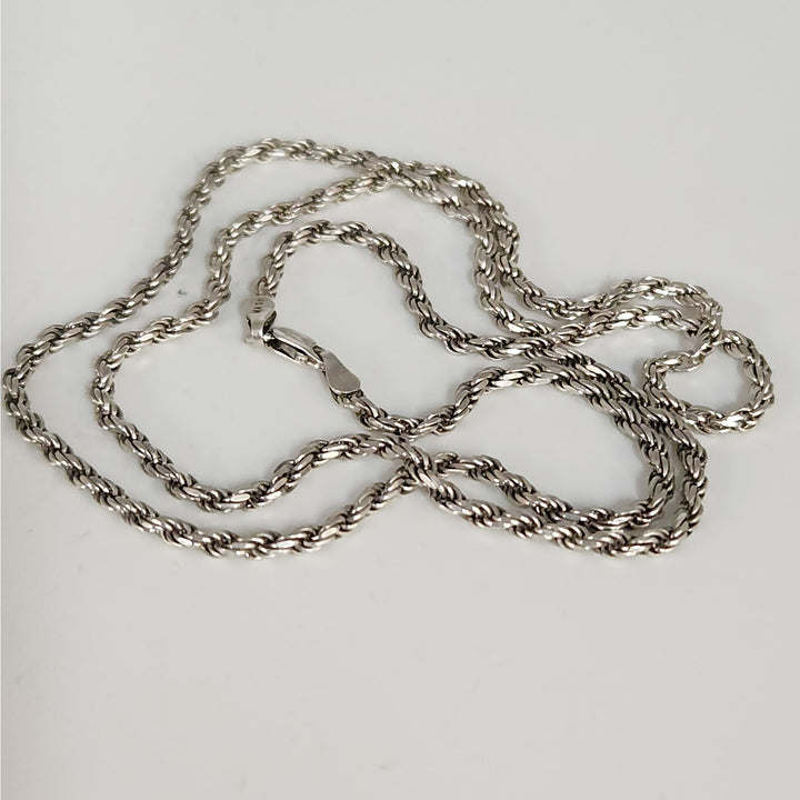 925 Sterling silver Rope Chain Necklace 20 "