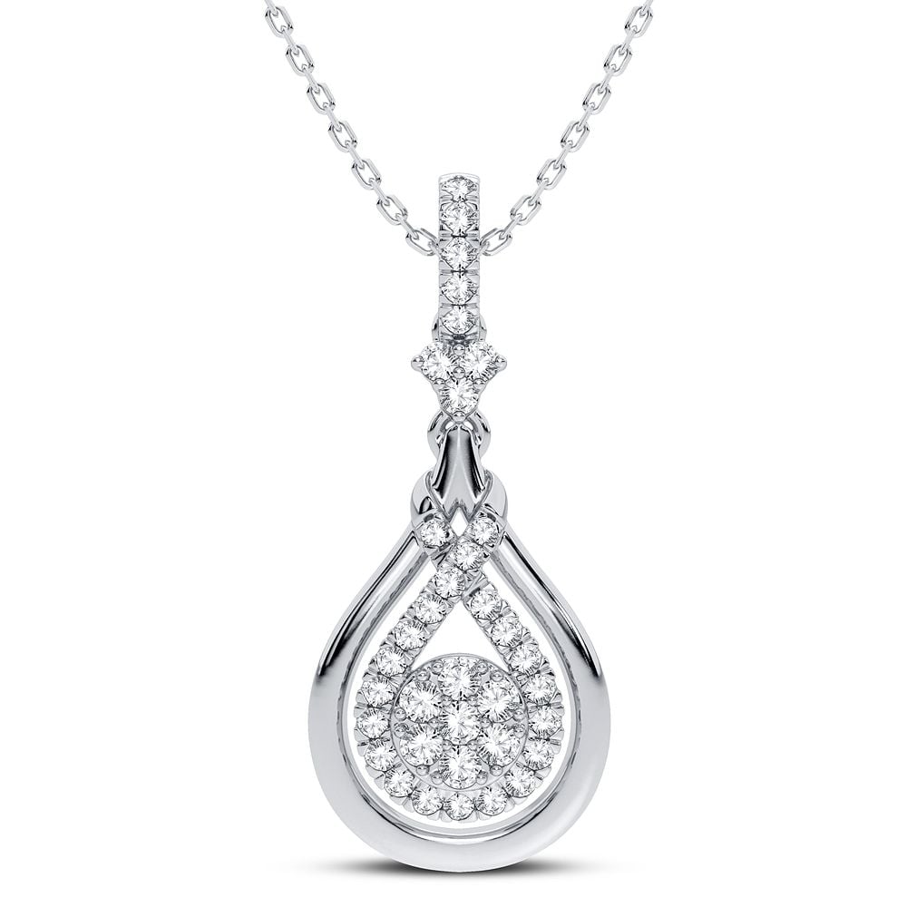 Elegant White Gold 0.33CT Diamond Womens Pendant
