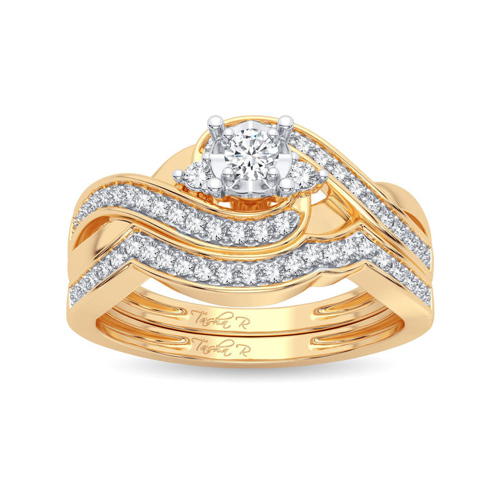 14K Yellow Gold Lab Diamond Womens Bridal Ring