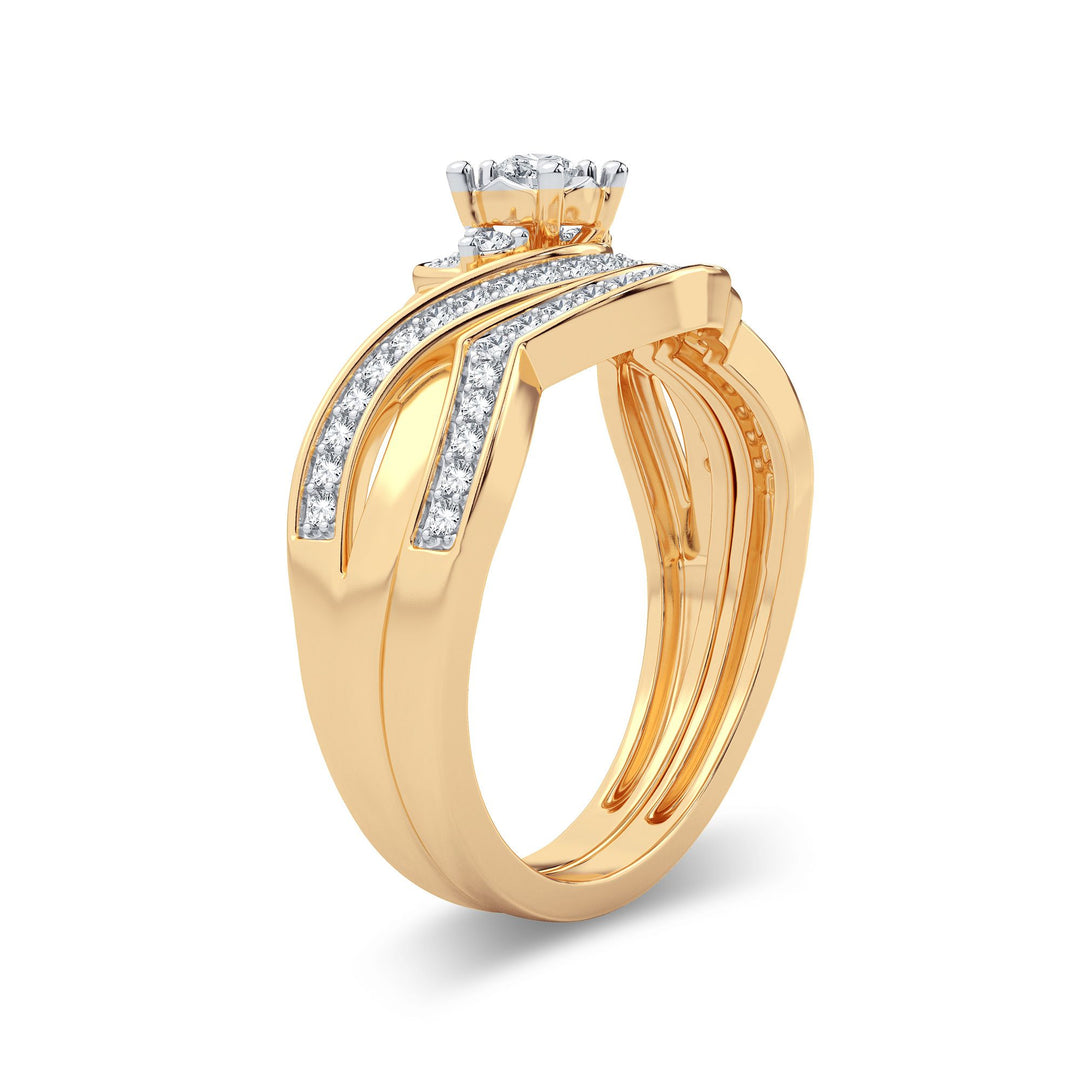 14K Yellow Gold Lab Diamond Womens Bridal Ring