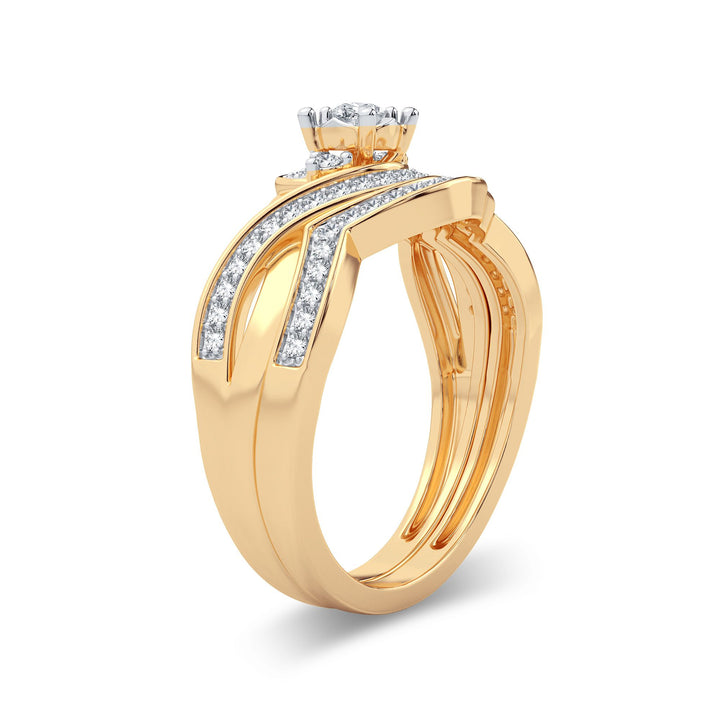 14K Yellow Gold Lab Diamond Womens Bridal Ring