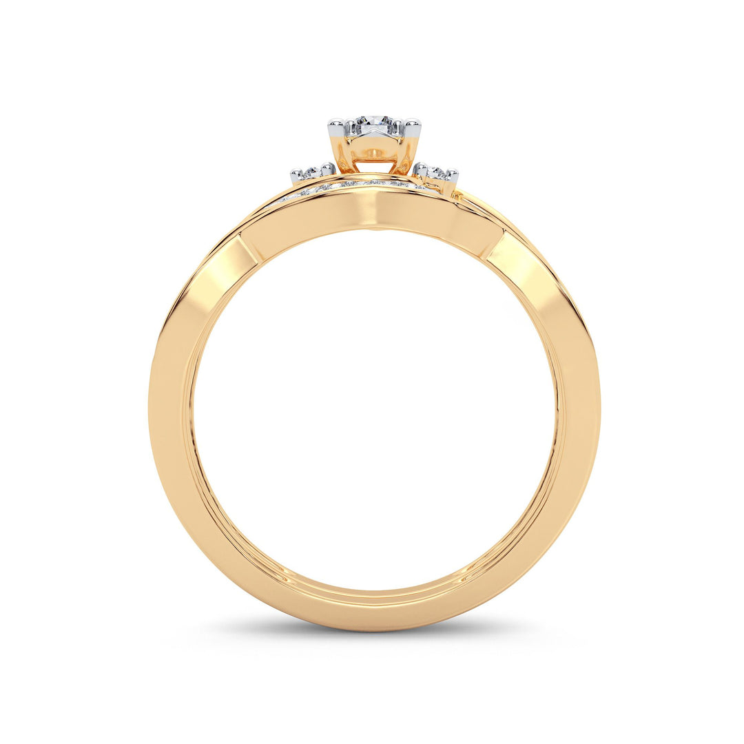 14K Yellow Gold Lab Diamond Womens Bridal Ring