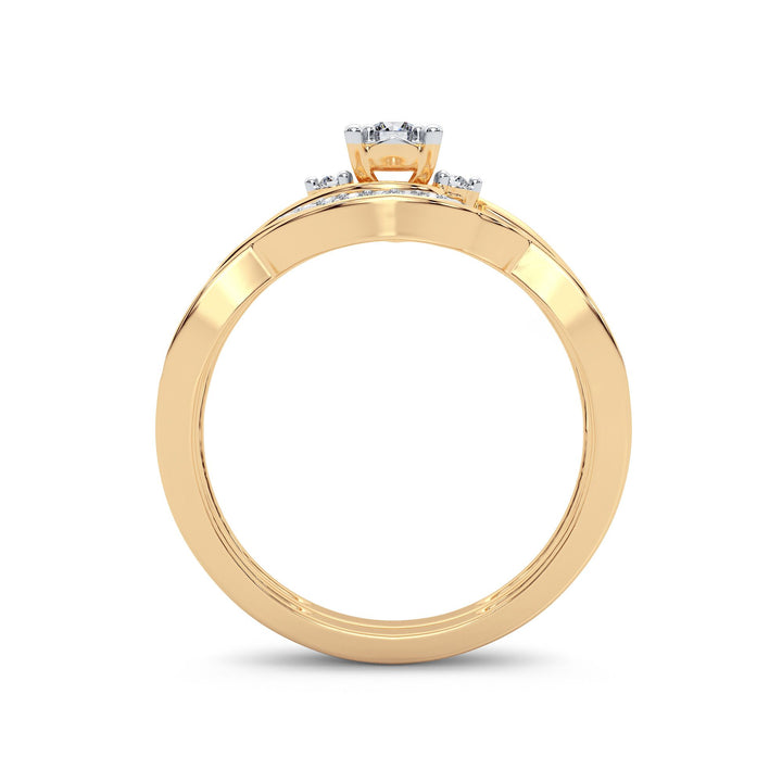 14K Yellow Gold Lab Diamond Womens Bridal Ring