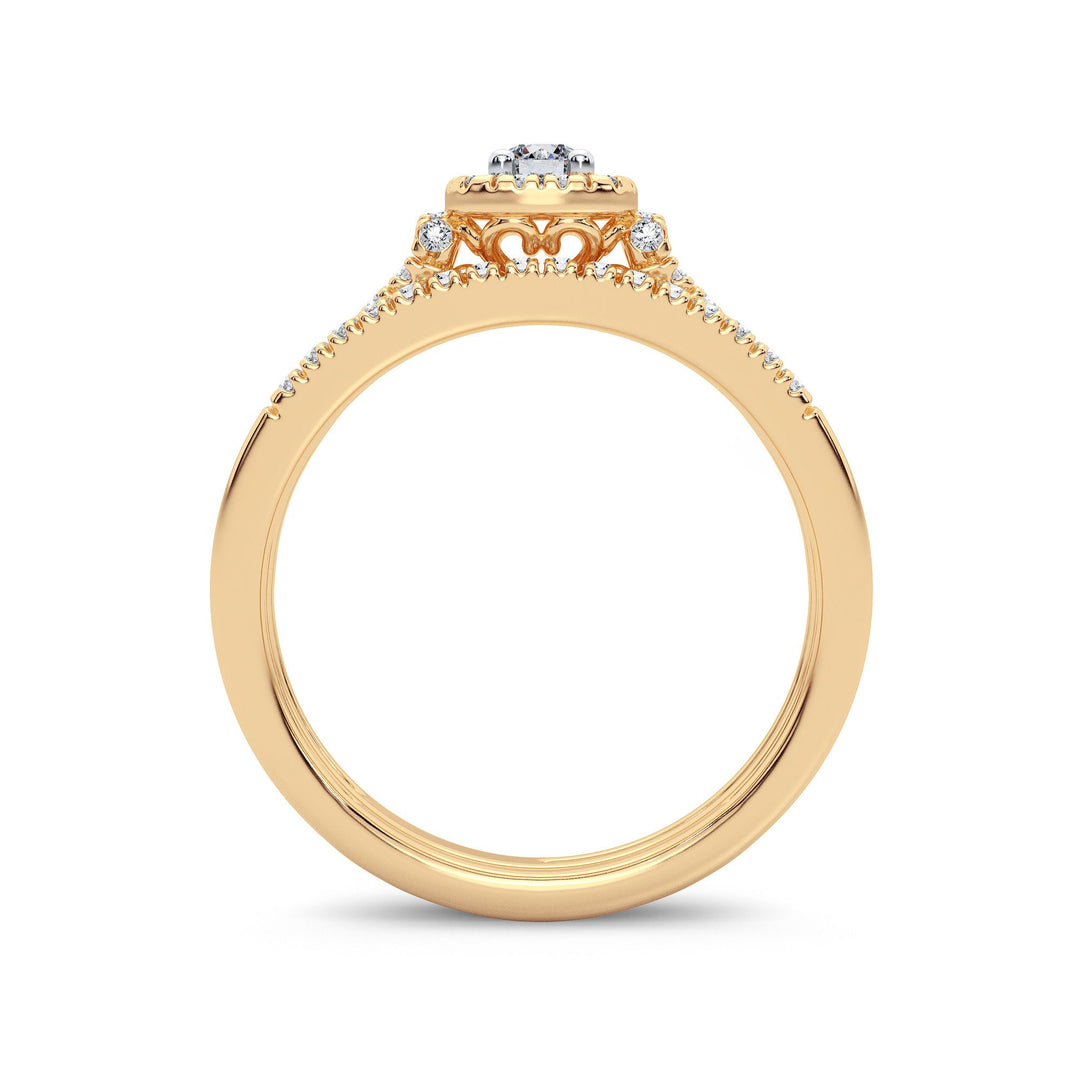 14K Yellow Gold Lab Diamond Bridal Ring - Timeless Elegance