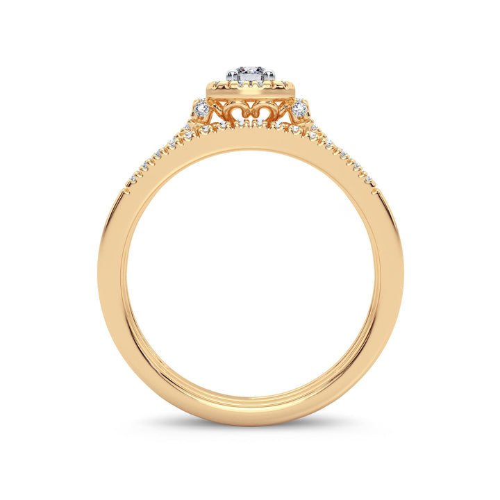 14K Yellow Gold Lab Diamond Bridal Ring - Timeless Elegance