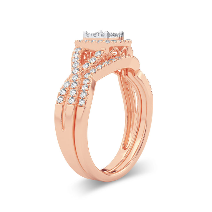 Elegant 14k White Gold 0.50ct Lab Diamond Bridal Ring