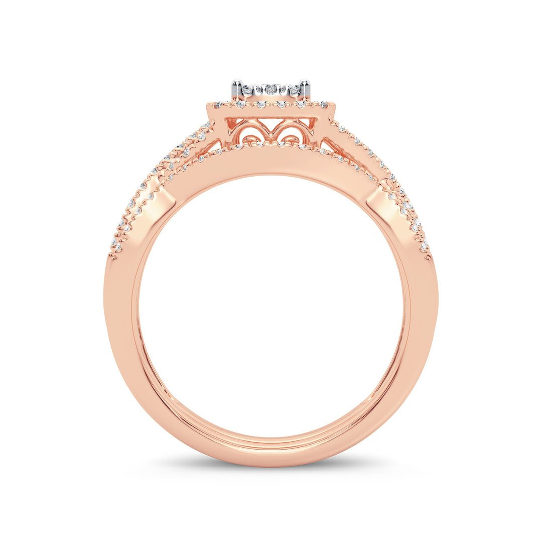 Elegant 14k White Gold 0.50ct Lab Diamond Bridal Ring