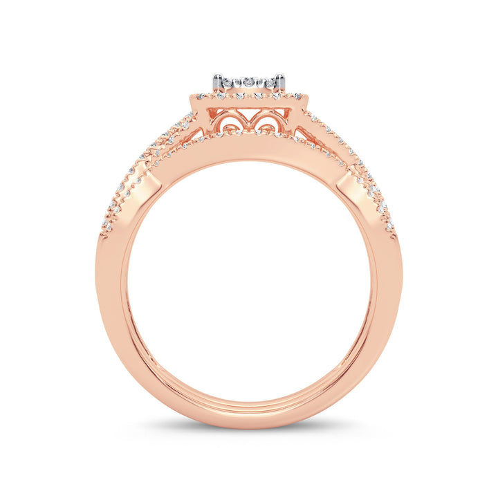 Elegant 14k White Gold 0.50ct Lab Diamond Bridal Ring
