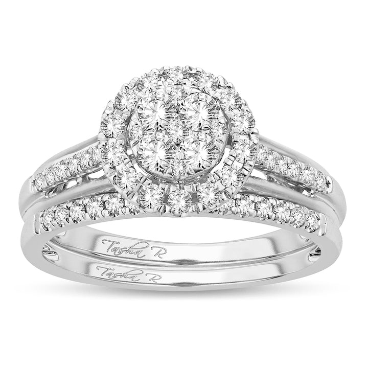 14k White Gold Lab Diamond Bridal Ring - Timeless Elegance