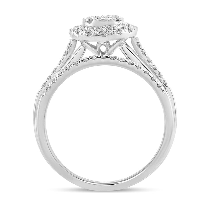 14k White Gold Lab Diamond Bridal Ring - Timeless Elegance