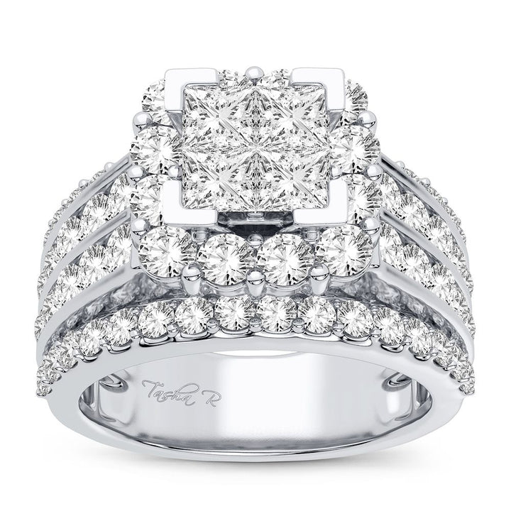 14k White Gold Lab Diamond Bridal Ring (3.00CT Brilliance)