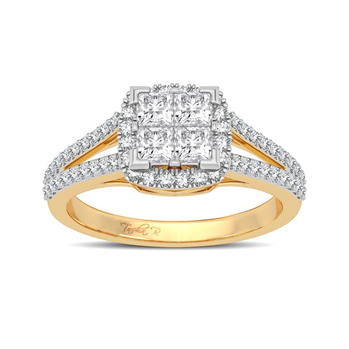 Radiant 14k Yellow Gold Lab Diamond Engagement Ring (0.62CT)