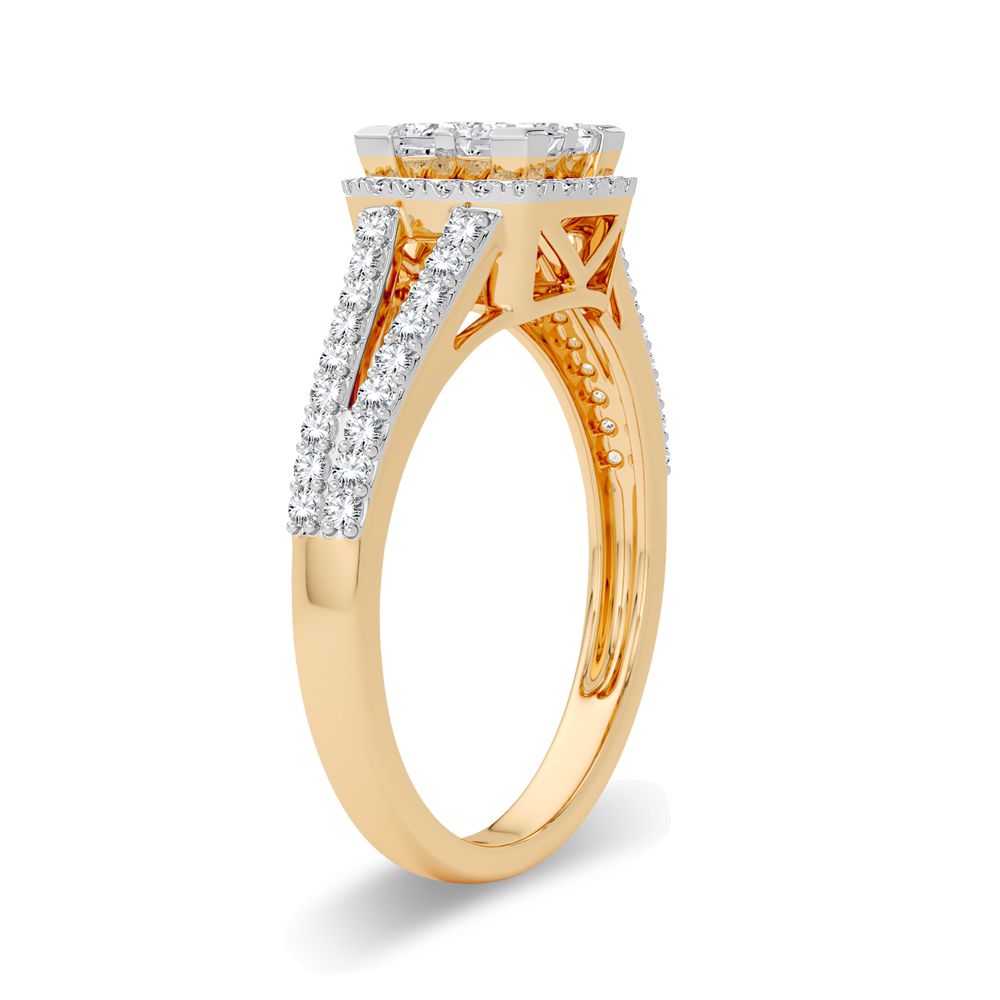 Radiant 14k Yellow Gold Lab Diamond Engagement Ring (0.62CT)
