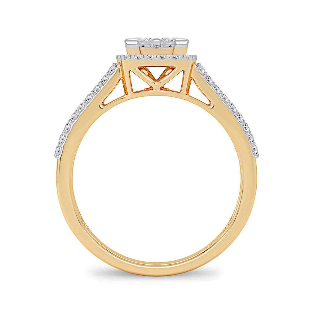 Radiant 14k Yellow Gold Lab Diamond Engagement Ring (0.62CT)