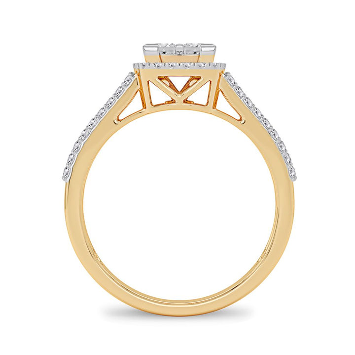 Radiant 14k Yellow Gold Lab Diamond Engagement Ring (0.62CT)