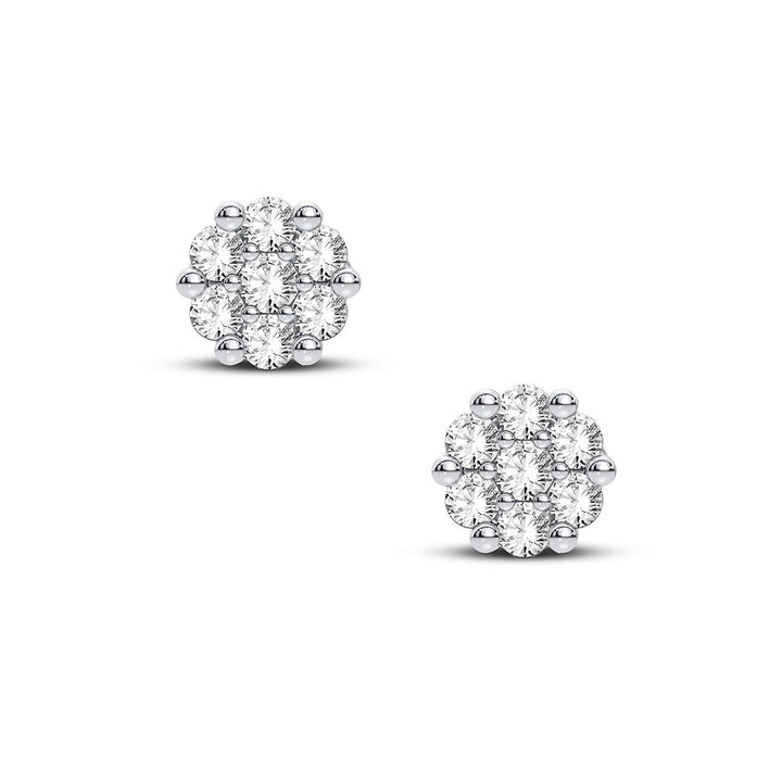 Delicate 14k Rose Gold Lab Diamond Floral Studs