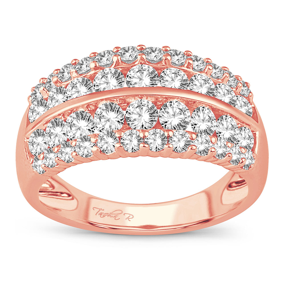 Romantic 14k Rose Gold Lab Diamond Fashion Band - 1.50CT