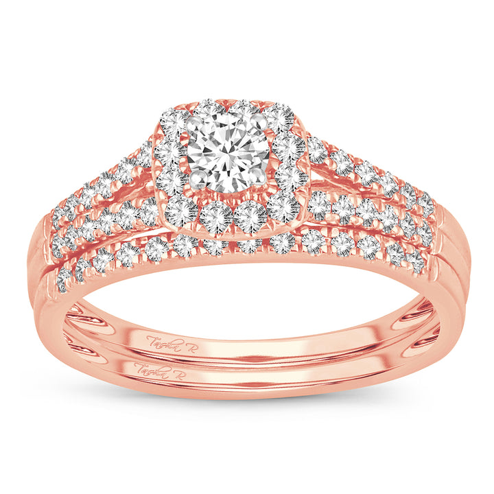 Romantic 14k Rose Gold Lab Diamond Engagement Ring (0.51CT)