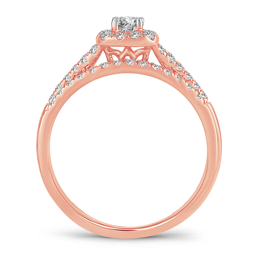Romantic 14k Rose Gold Lab Diamond Engagement Ring (0.51CT)