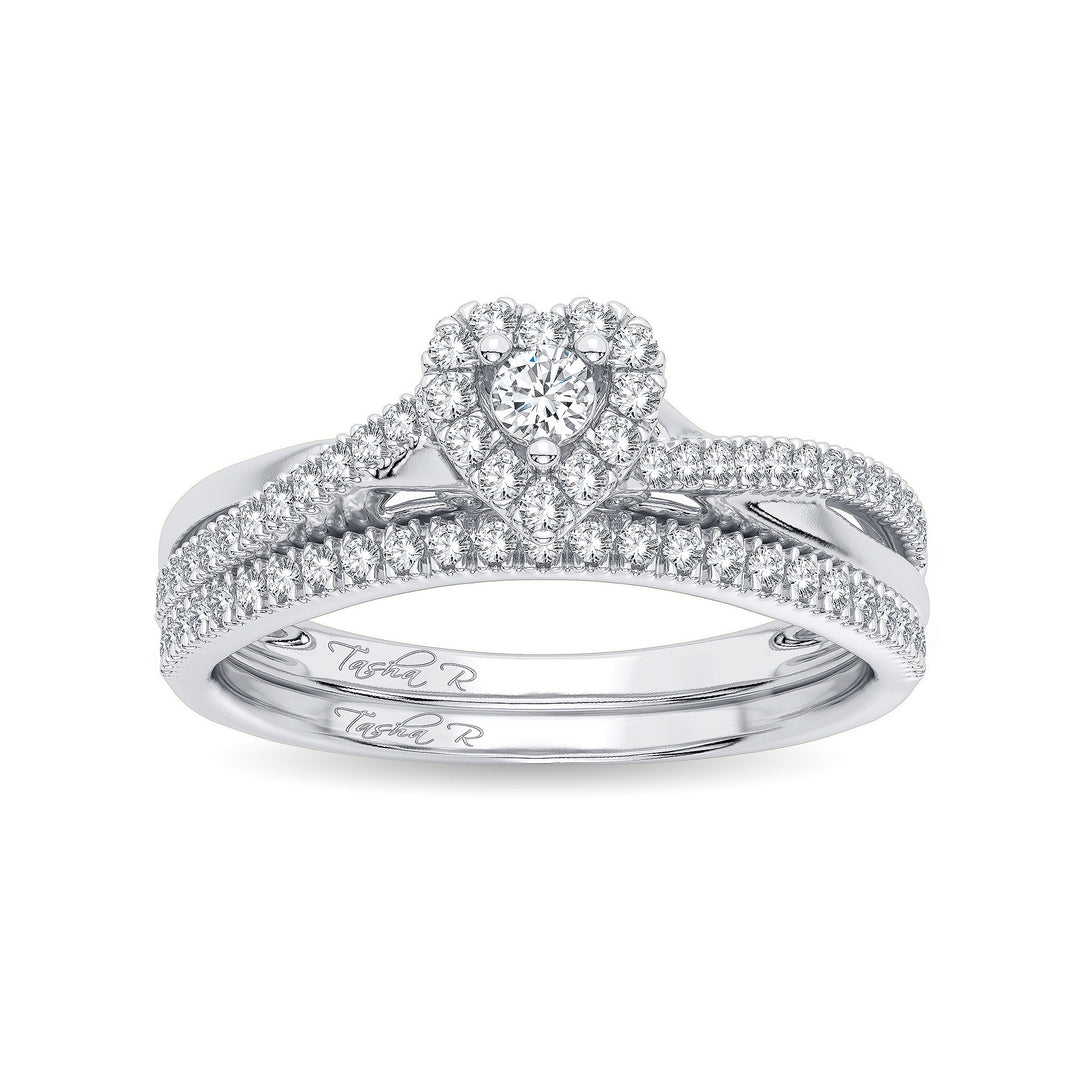 Sparkling 14k White Gold Lab Diamond Bridal Ring (0.34CT)