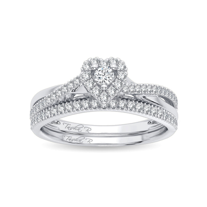 Sparkling 14k White Gold Lab Diamond Bridal Ring (0.34CT)