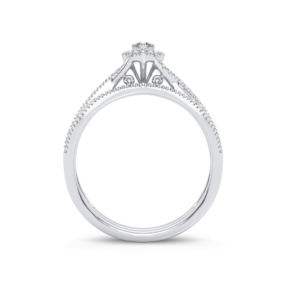 Sparkling 14k White Gold Lab Diamond Bridal Ring (0.34CT)
