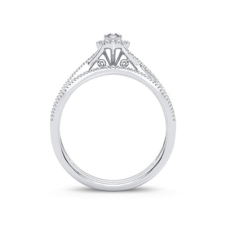 Sparkling 14k White Gold Lab Diamond Bridal Ring (0.34CT)