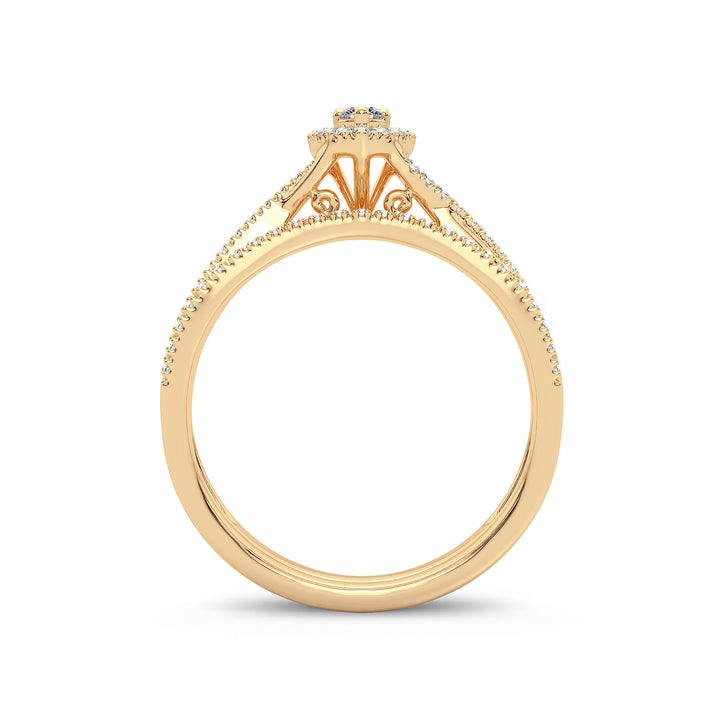 14K Yellow Gold Lab Diamond Bridal Ring (0.33CT)