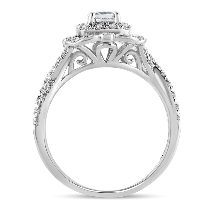 Sparkling 14k White Gold 1CT Lab Diamond Engagement Ring