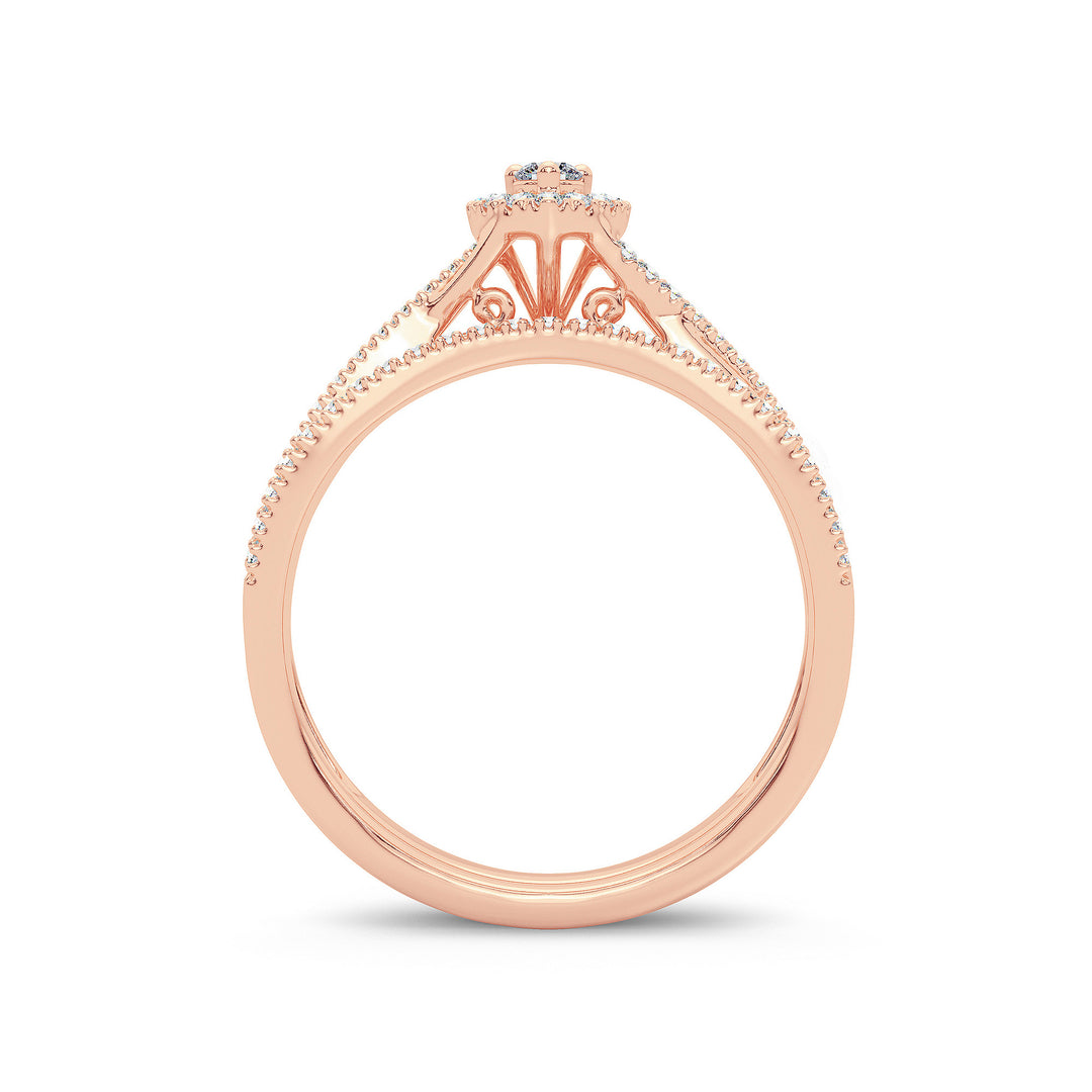 Romantic 14k Rose Gold Lab Diamond Bridal Ring (0.33CT)