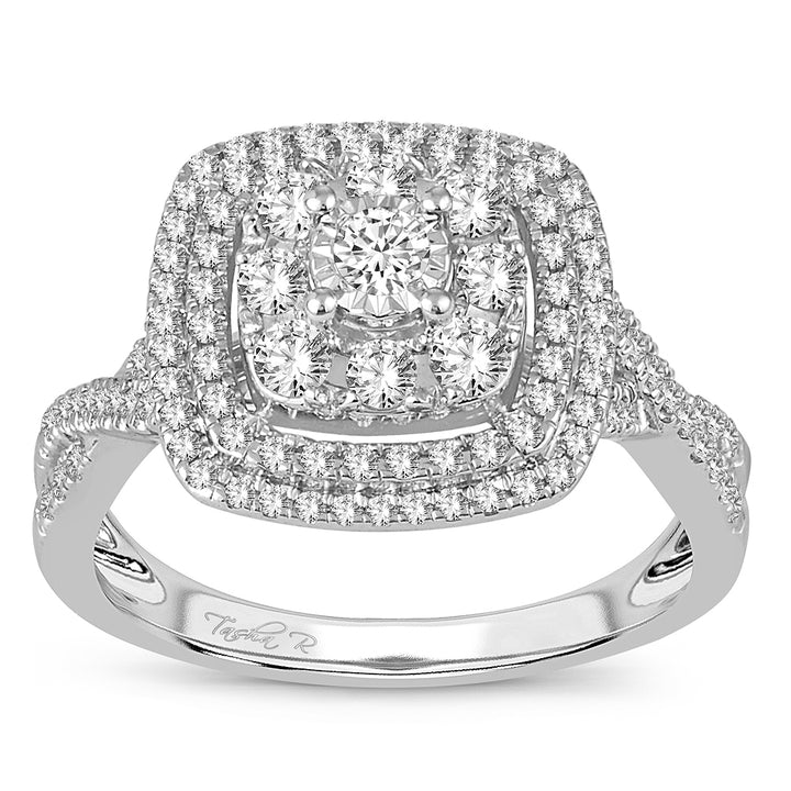 14k White Gold 0.76 CT Lab Diamond Womens Engagement Ring