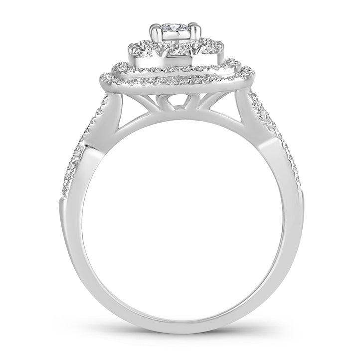 14k White Gold 0.76 CT Lab Diamond Womens Engagement Ring
