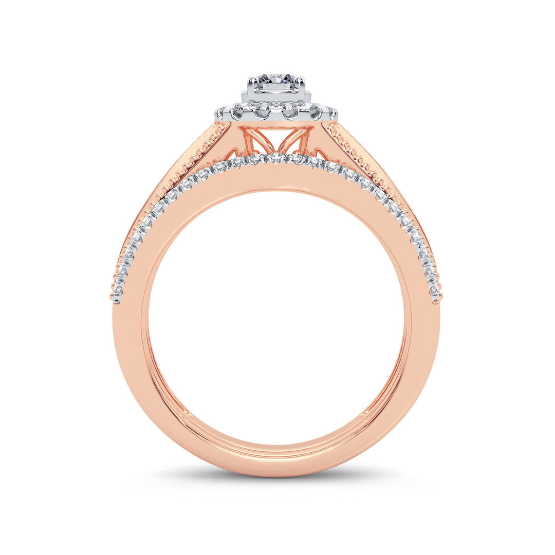 Romantic 14k Rose Gold Lab Diamond Bridal Ring (0.50CT)