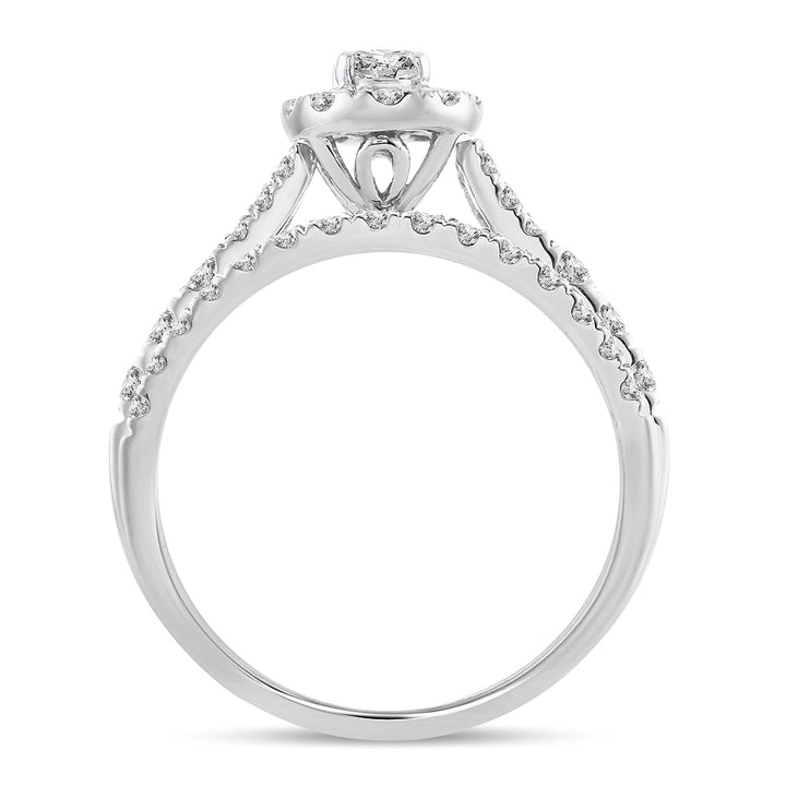 Luminous 14k White Gold 1CT Lab Diamond Engagement Ring