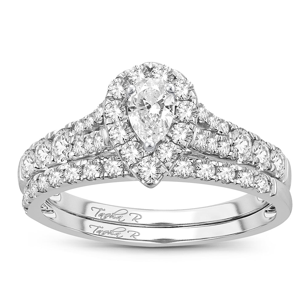 Brilliant 14k White Gold 1CT Lab Diamond Engagement Ring