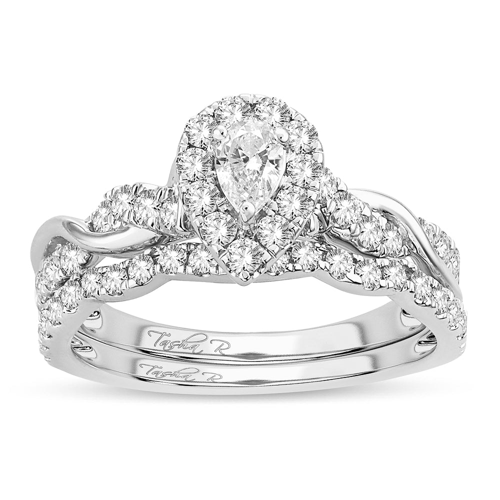 Elegant 14k White Gold 1CT Lab Diamond Engagement Ring