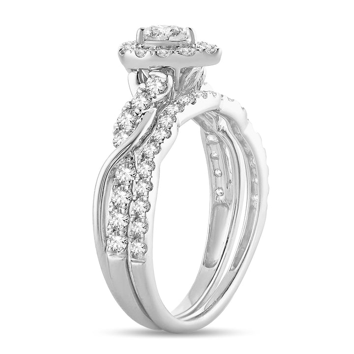 Elegant 14k White Gold 1CT Lab Diamond Engagement Ring