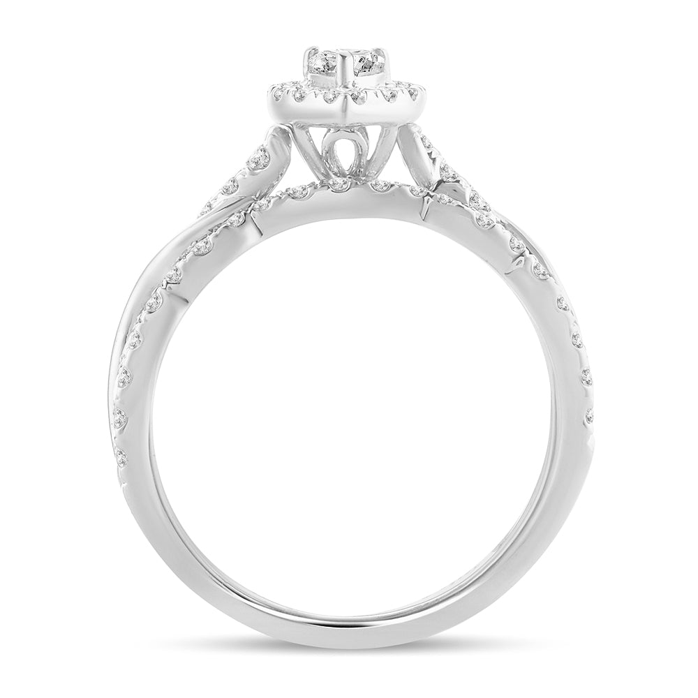 Elegant 14k White Gold 1CT Lab Diamond Engagement Ring