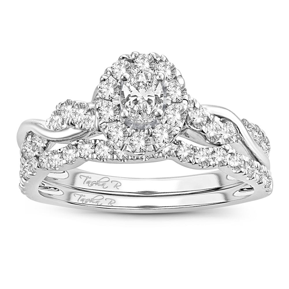 14k White Gold 1CT Lab Diamond Womens Engagement Ring