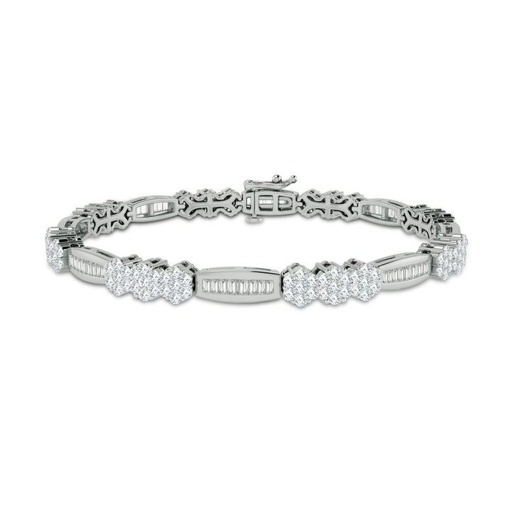 14k White Gold 2.75ct Lab Diamond Womens Tennis Bracelet