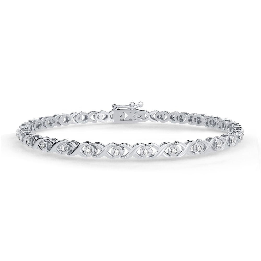 Chic 10k Yellow Gold 0.25CT Lab Diamond Womens Bracelet