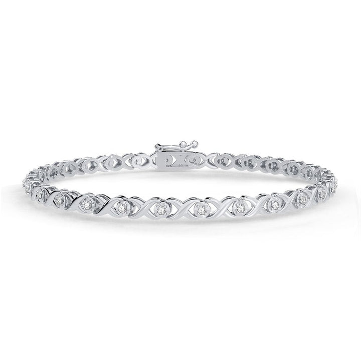 Chic 10k Yellow Gold 0.25CT Lab Diamond Womens Bracelet