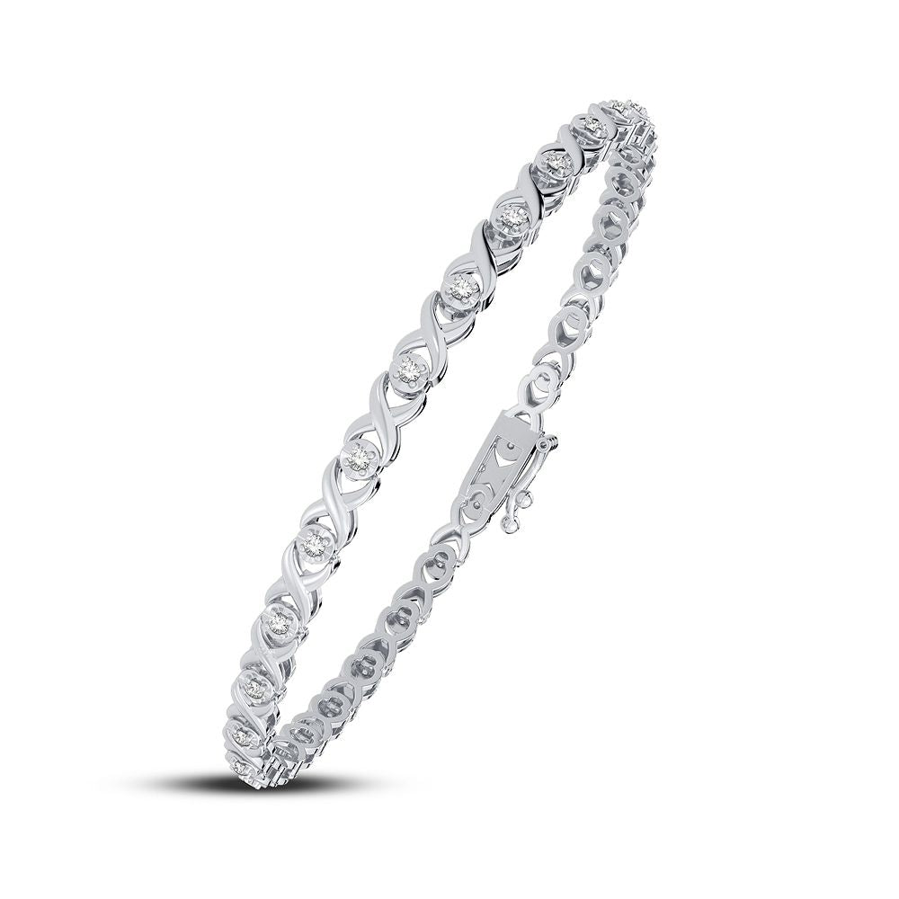 Chic 10k Yellow Gold 0.25CT Lab Diamond Womens Bracelet