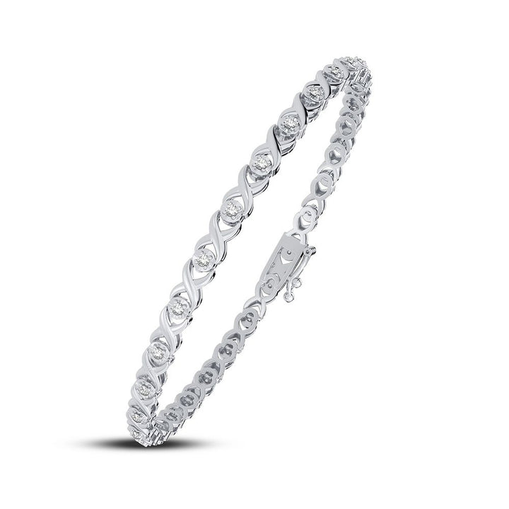 Chic 10k Yellow Gold 0.25CT Lab Diamond Womens Bracelet