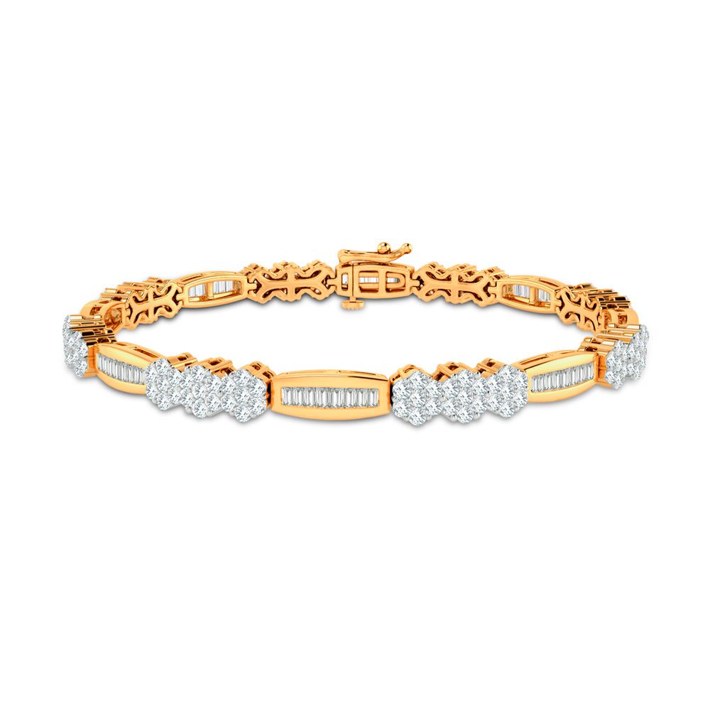Luminous 14k Yellow Gold 2.75ct Lab Diamond Womens Bracelet