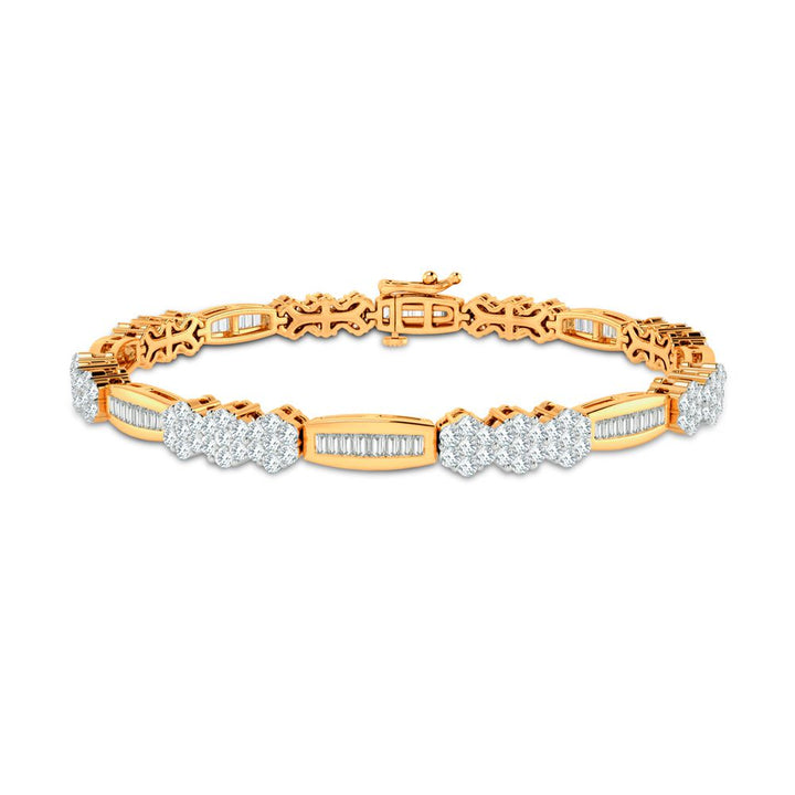 Luminous 14k Yellow Gold 2.75ct Lab Diamond Womens Bracelet