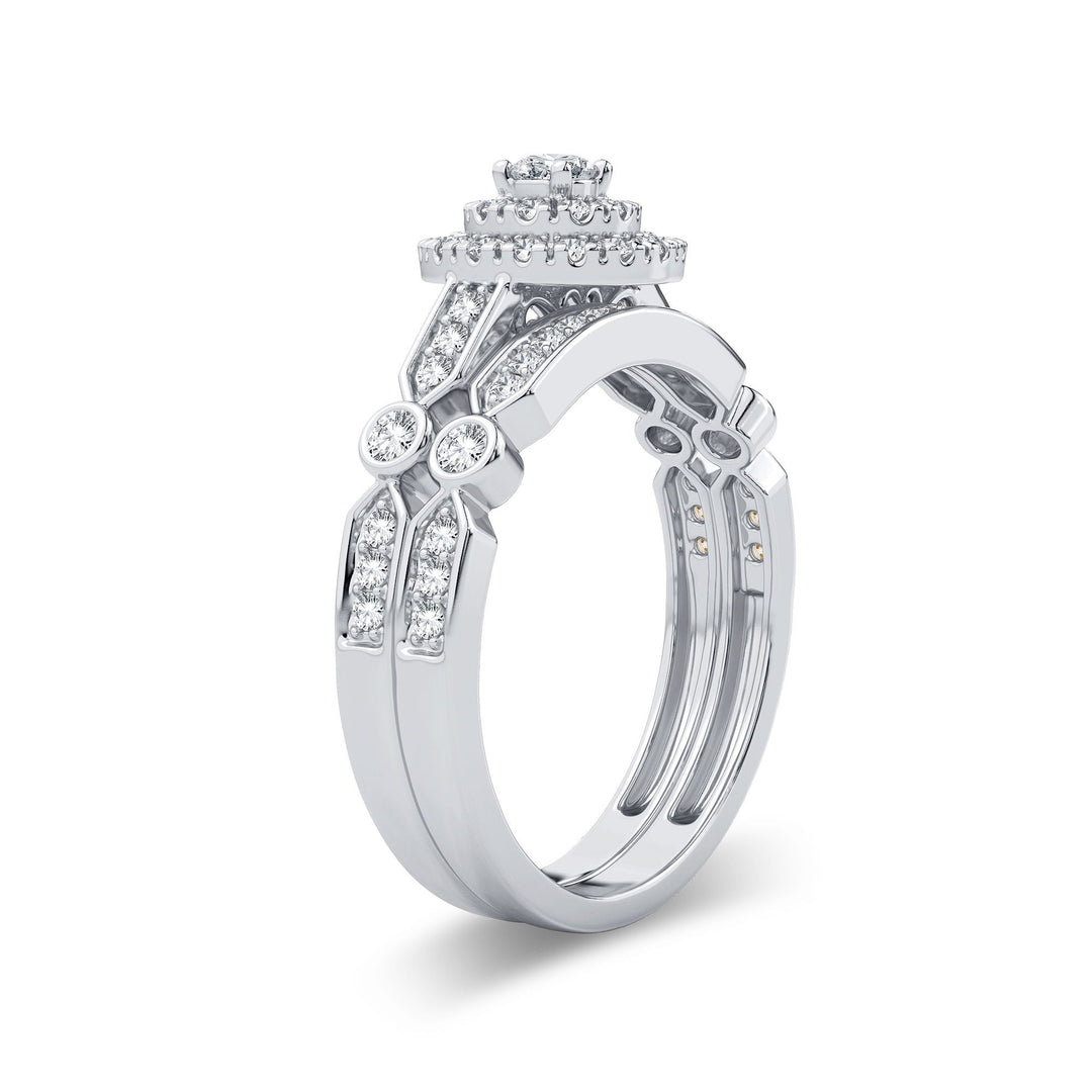 14k White Gold 0.50CT Lab Diamond Womens Bridal Ring