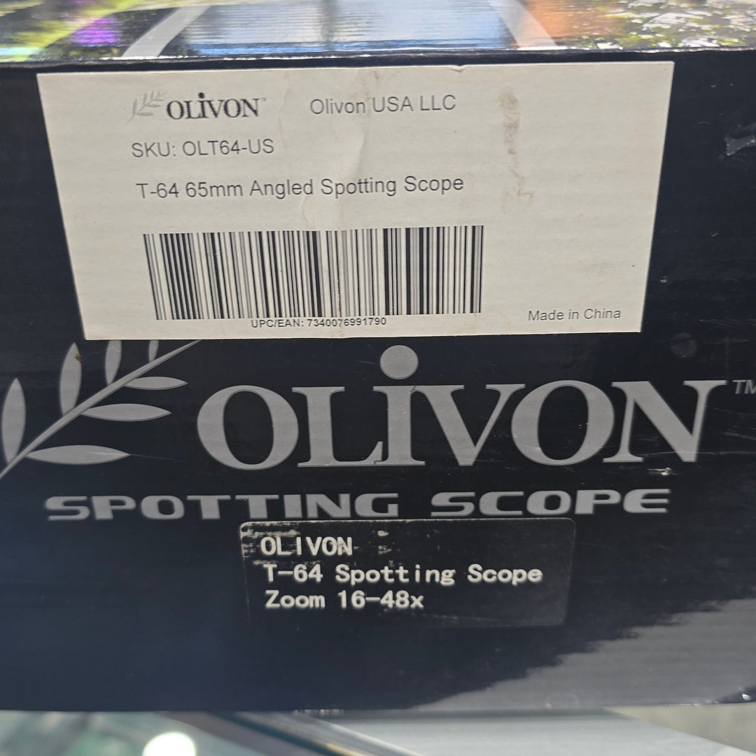 Olivon T-64 16-48x64 Angled Spotting Scope with Tripod & Original Box